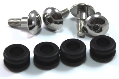 4x M6 Stainless Rear Lower Fairing Shoulder Screws & Washers for Suzuki