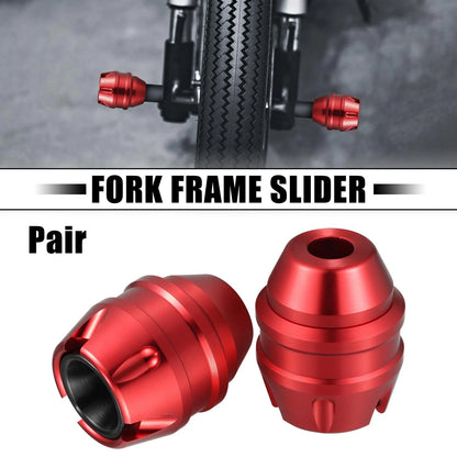 Fork Frame Slider for Motorcycle Anti-Drop Wheel Crash Protection Red