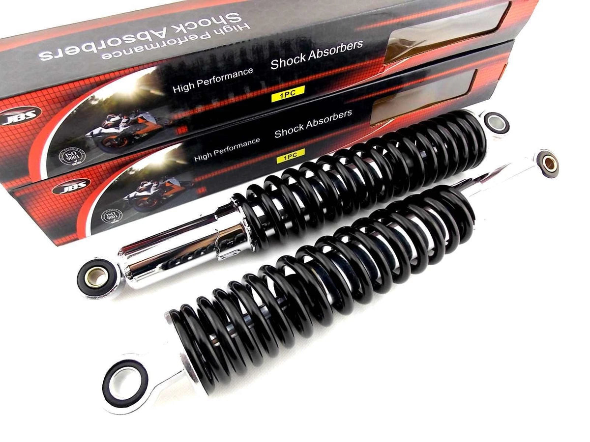 350mm JBS Black/Chrome Shock Absorbers for Honda CT110 Postie Bike