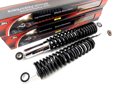 350mm JBS Black/Chrome Shock Absorbers for Honda CT110 Postie Bike