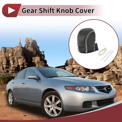 1 Set Pebbled Black Beige Gear Shift Knob Cover for Acura TL (2009-2014)