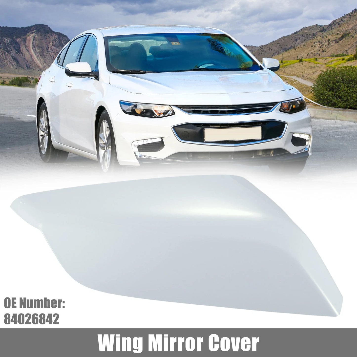 White Right Side Wing Mirror Cover for Chevy Malibu