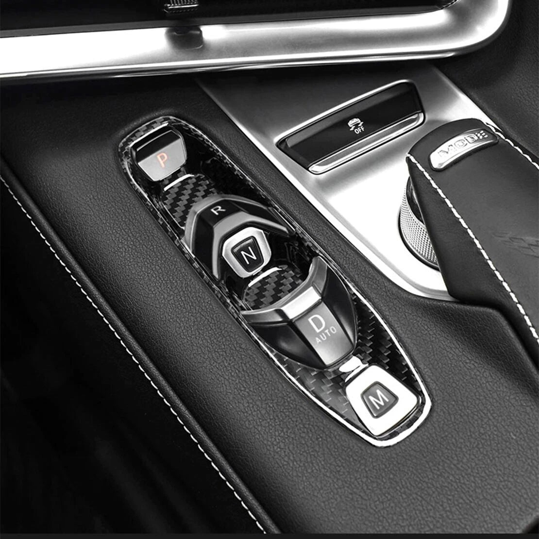 Carbon Fiber Gear Shift Control Cover for Chevrolet Corvette C8 (2020-2023)