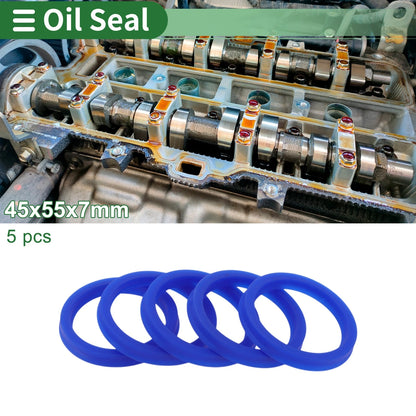 Oil Seal 45x55x7mm TPU Blue Rotary Shaft Seal 5 Pcs