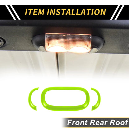 Red Front Rear Roof Reading Light Trim Covers for Jeep Wrangler JK (2011-2017)