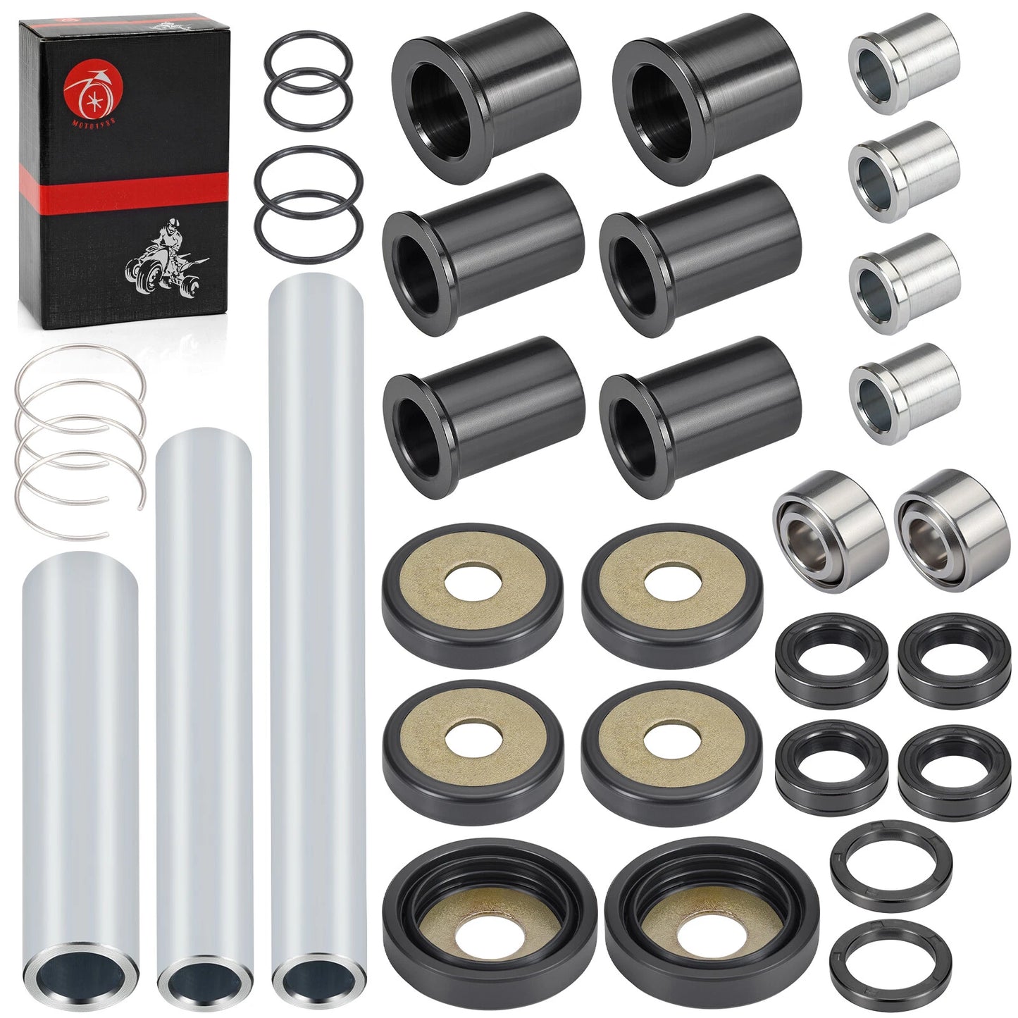 Rear Upper+Lower A-arm Bushing Shaft Kit for Honda Rincon (2003–2009)