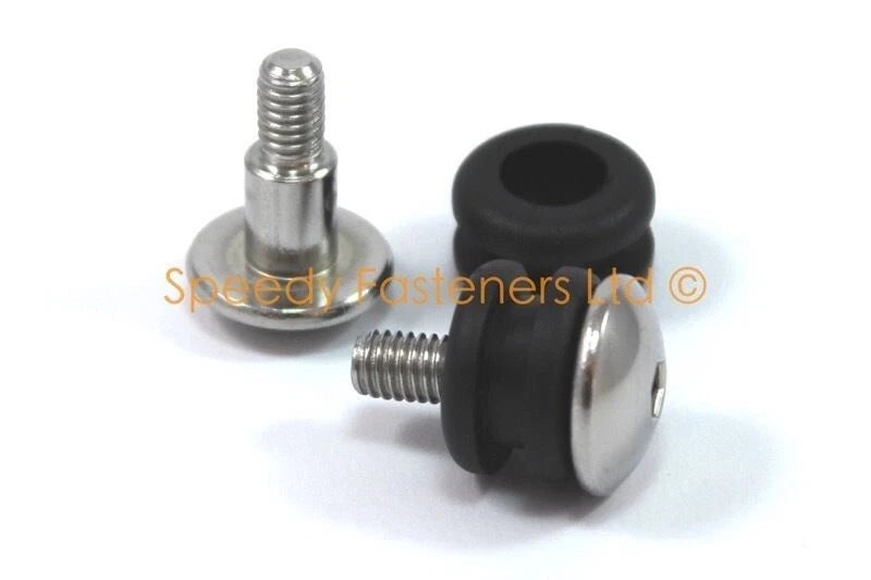 2x Stainless Shoulder Bolts & Rubber Fairing Grommets for Suzuki GSX-R
