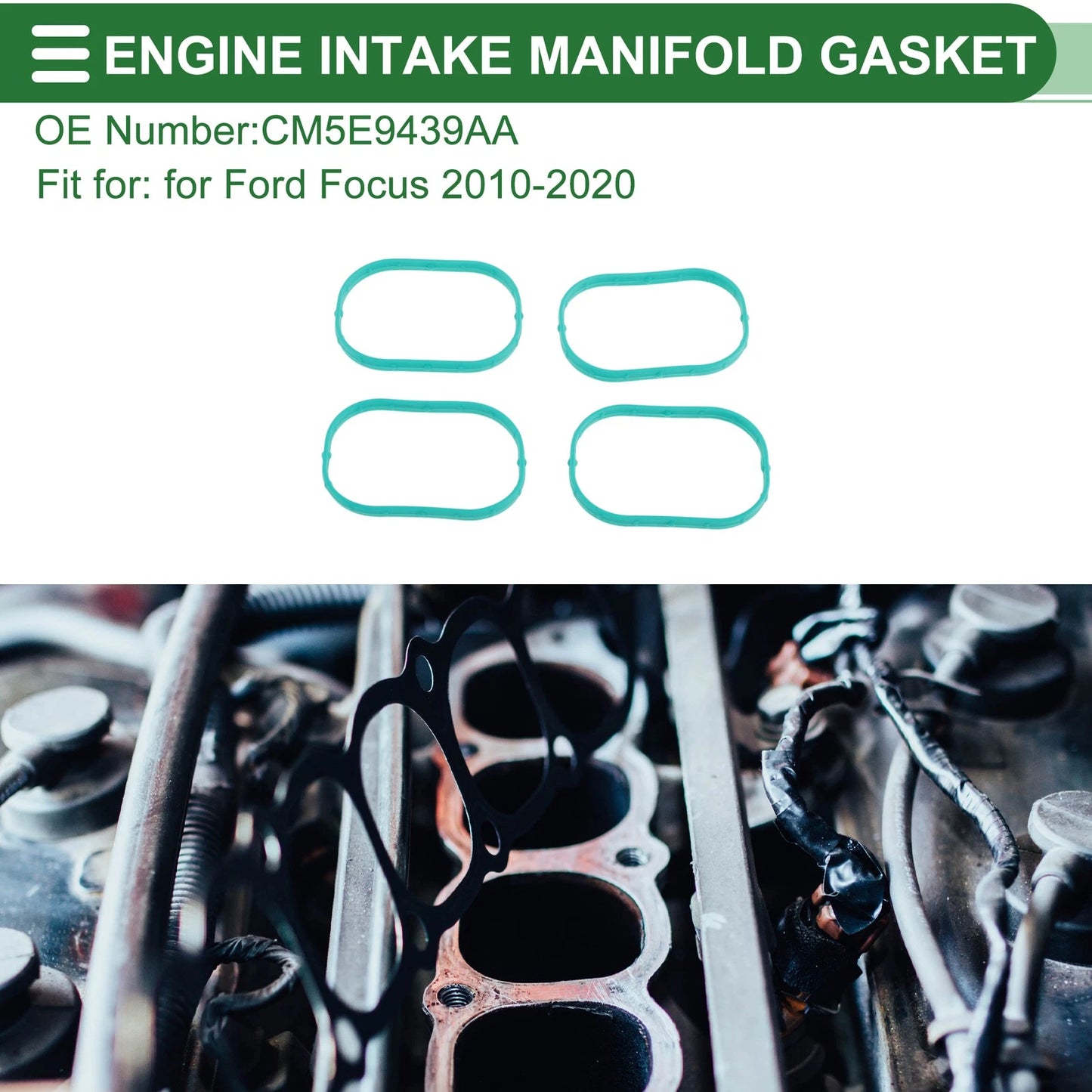 Engine Intake Manifold Gasket for Ford Focus (2010-2020) - 4 Pcs