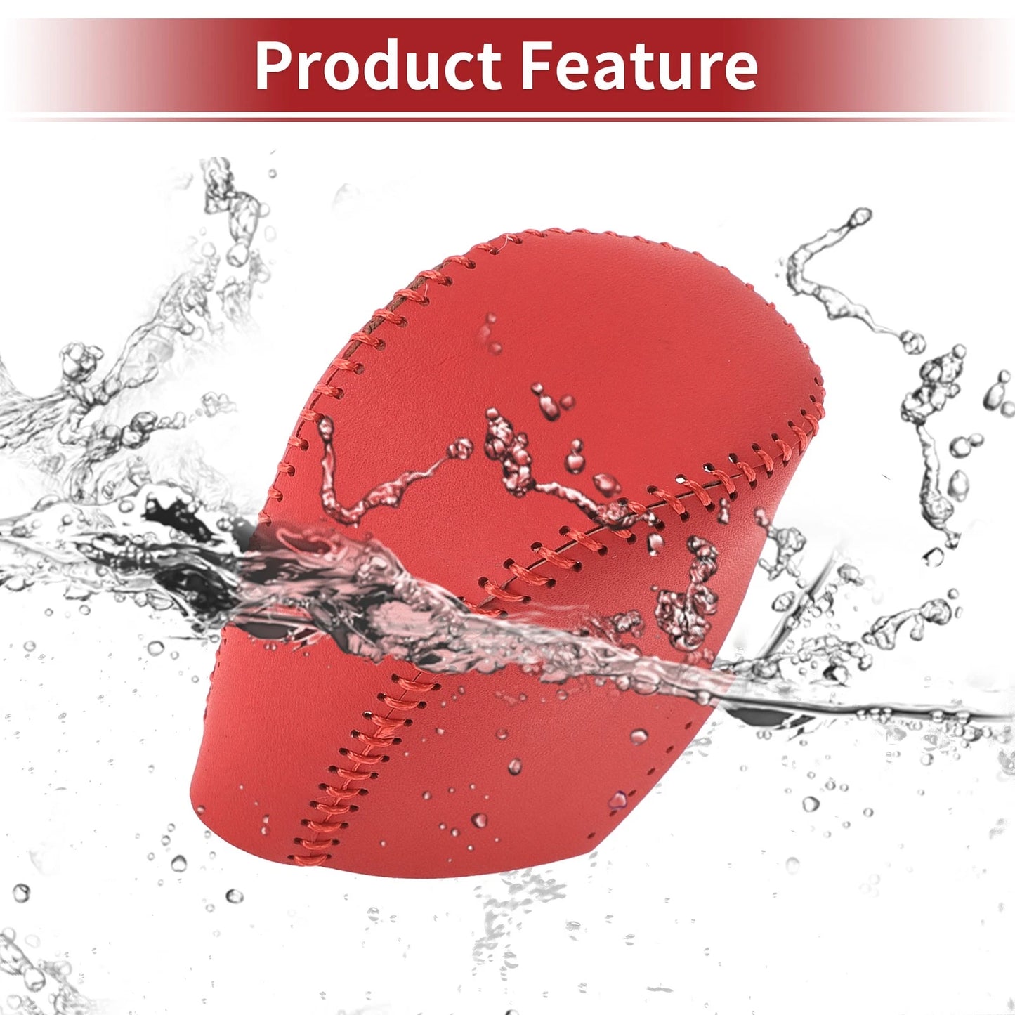 Car Gear Shift Knob Cover for Honda HR-V 2023-2024 Red Faux Leather