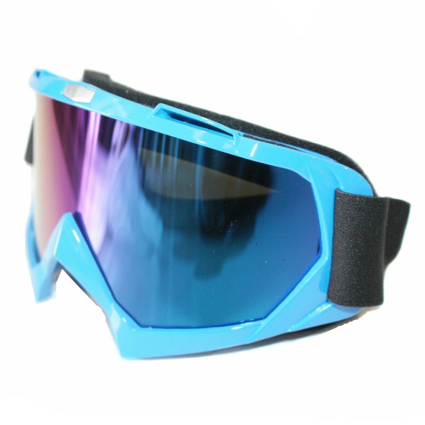 Tinted Blue MX Goggles for Motocross Motorbike - Anti-Fog UV Protection