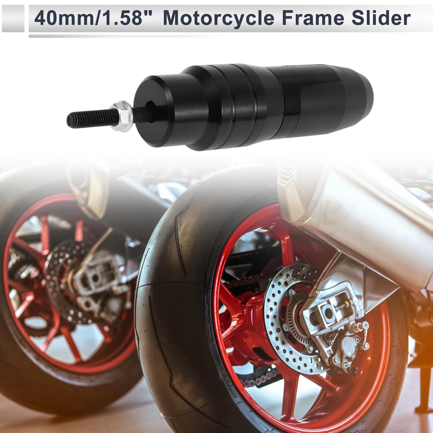 10mm Aluminum Alloy Motorcycle Slider Frame 1 Pc Black