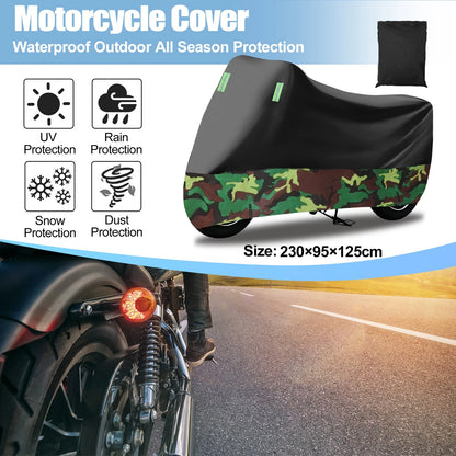 Motorcycle Cover Black Camouflage-XL Fits 90.55x37.4x49.21