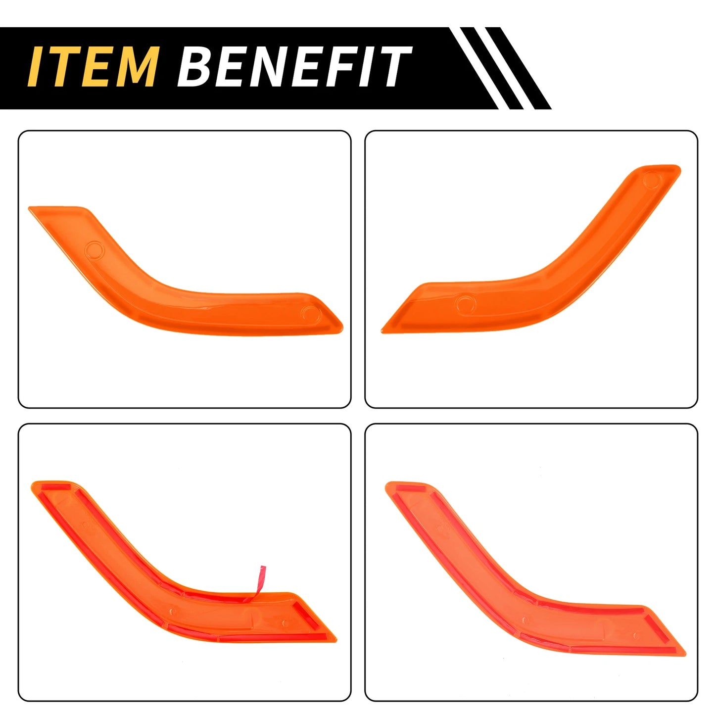 Orange Front Rear Door Handle Panel Bezel Cover Trims for Jeep Wrangler (2007-2023)