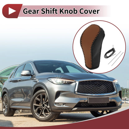 Gear Shift Knob Cover for EX35 Black Brown Faux Leather (2008-2012)