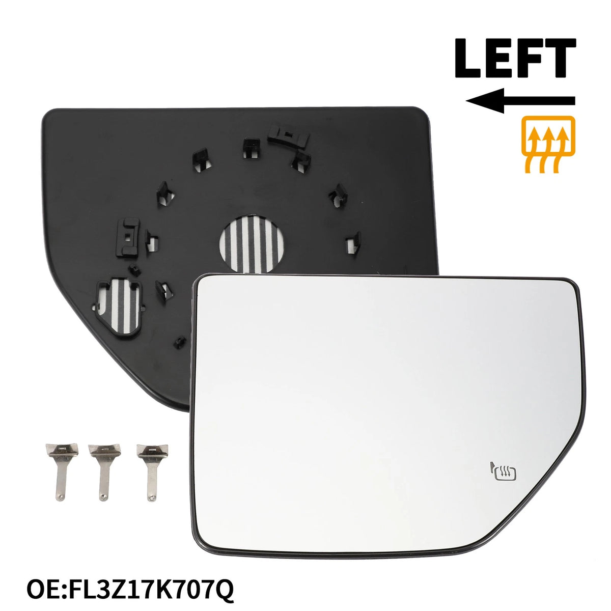 Heated Upper Left Mirror Glass for Ford F-250 F-350 (2011-2016)