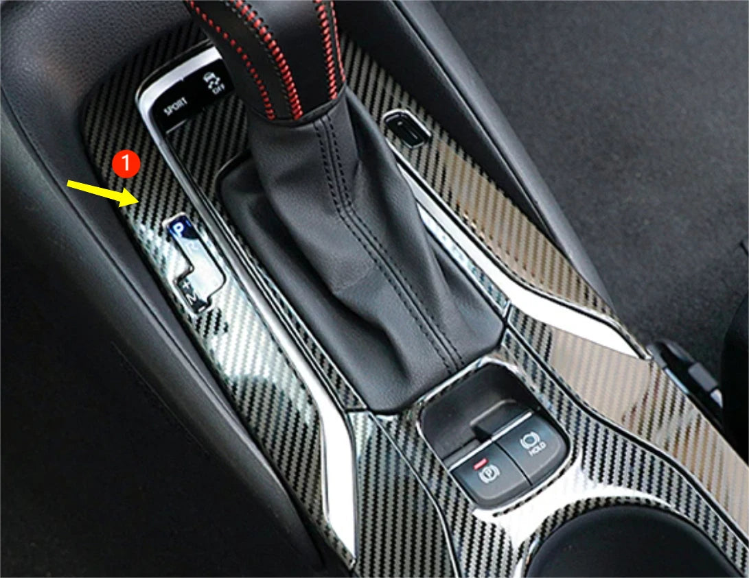 Steel Fiber Gear Shift Panel Lid Cover Trim for Toyota Corolla (2020-2024)
