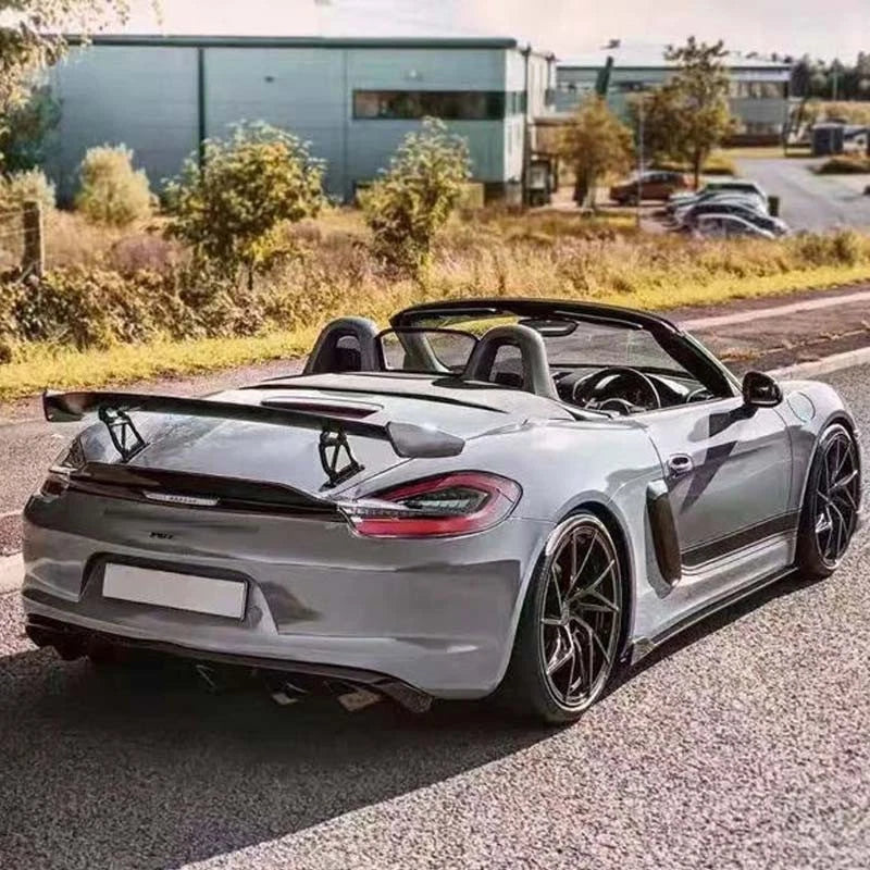 Real Carbon Fiber Rear Spoiler Trunk Wings For Porsche Cayman 718 GT4 2016-2020