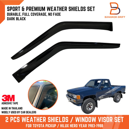 Weathershields Window Visors Rain Guards for Toyota Hilux (1983-1988)