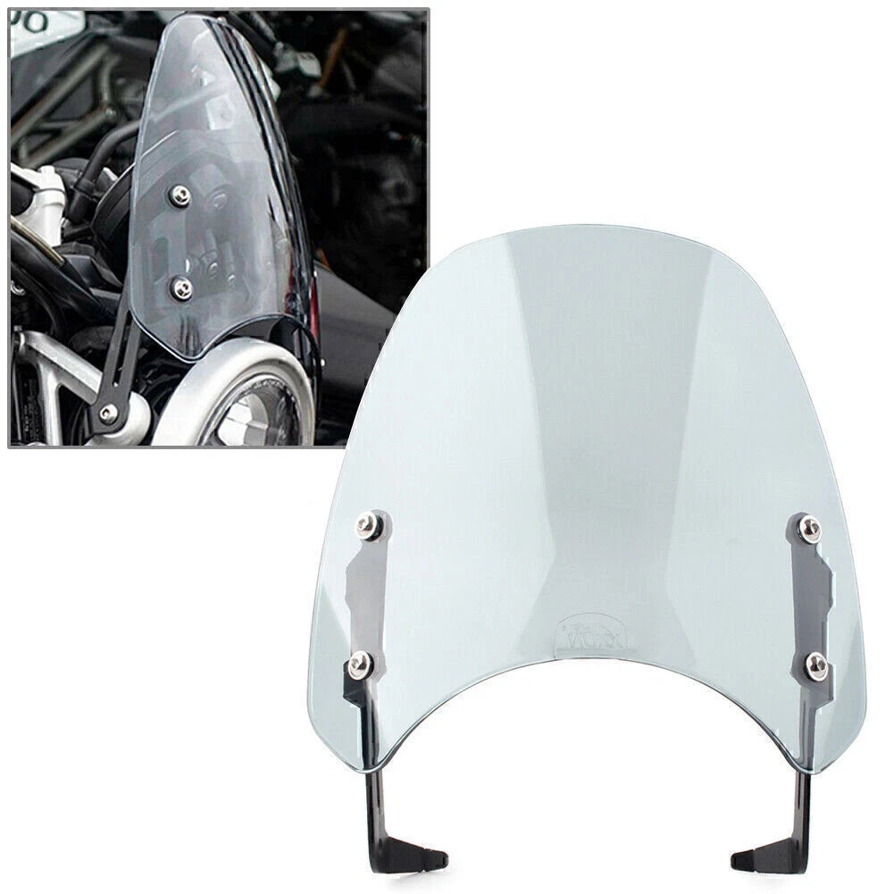 1x ABS Gray Motorcycle Windshield + Bracket for SCRAMBLER 1200 (2019-2021)
