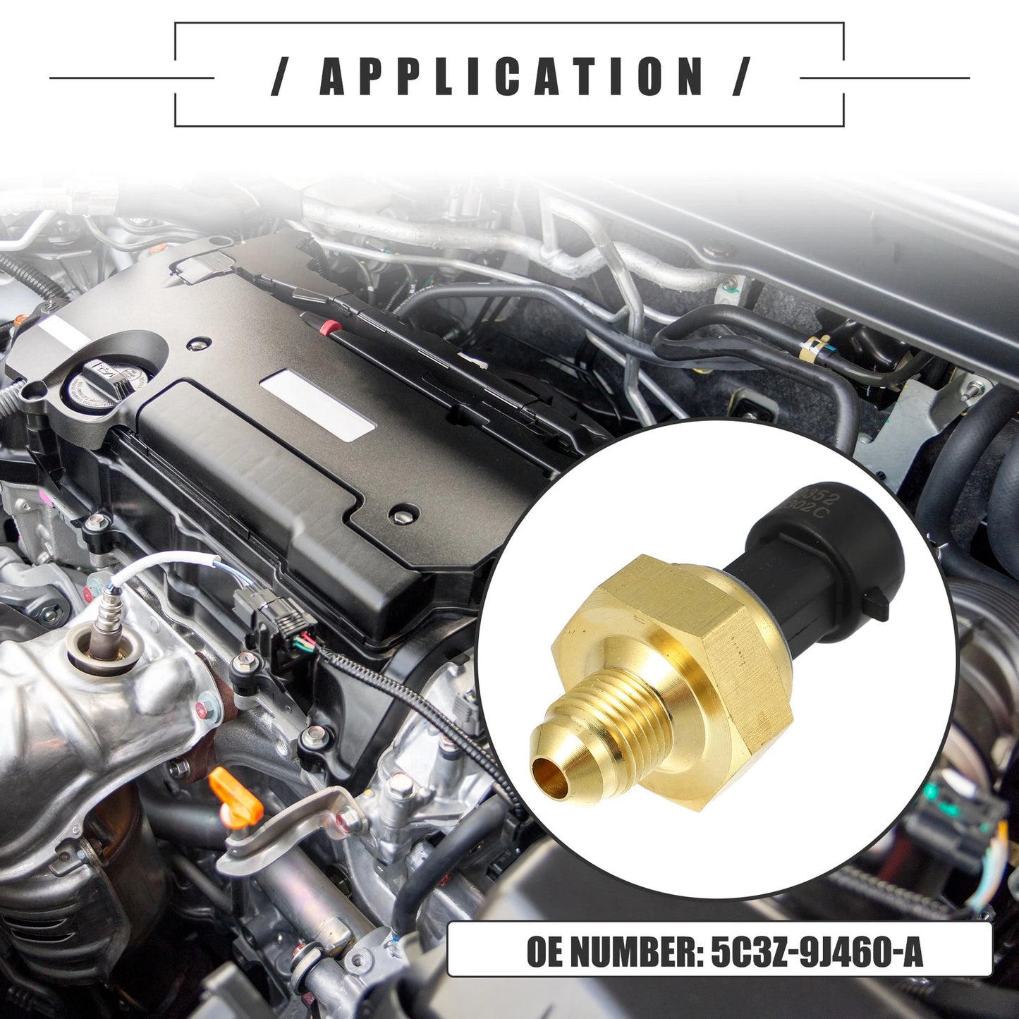 Engine Oil Pressure Sensor for Ford F-250 (2005-2010) - Metal, Black Brass Tone