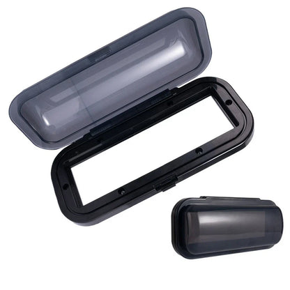 Waterproof Marine Stereo Cover for Boat Radio, ABS Build, Flip-Up Spring