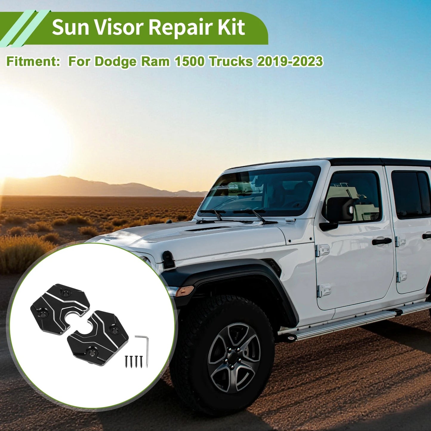 1 Set Sun Visor Repair Kit for Dodge Ram 1500 Trucks (2019-2023)