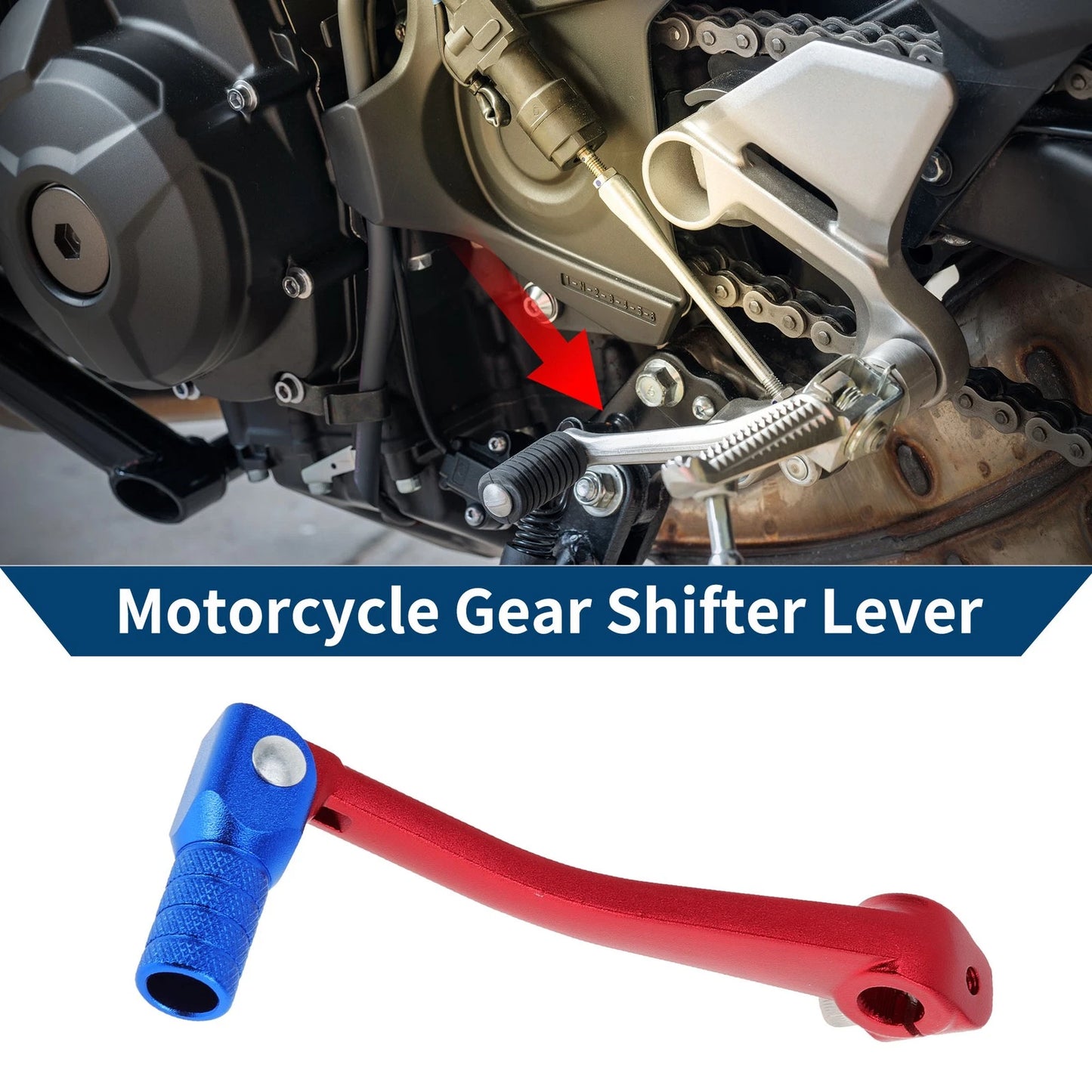 Folding Gear Shifter Lever for Bosuer 125 Red Blue