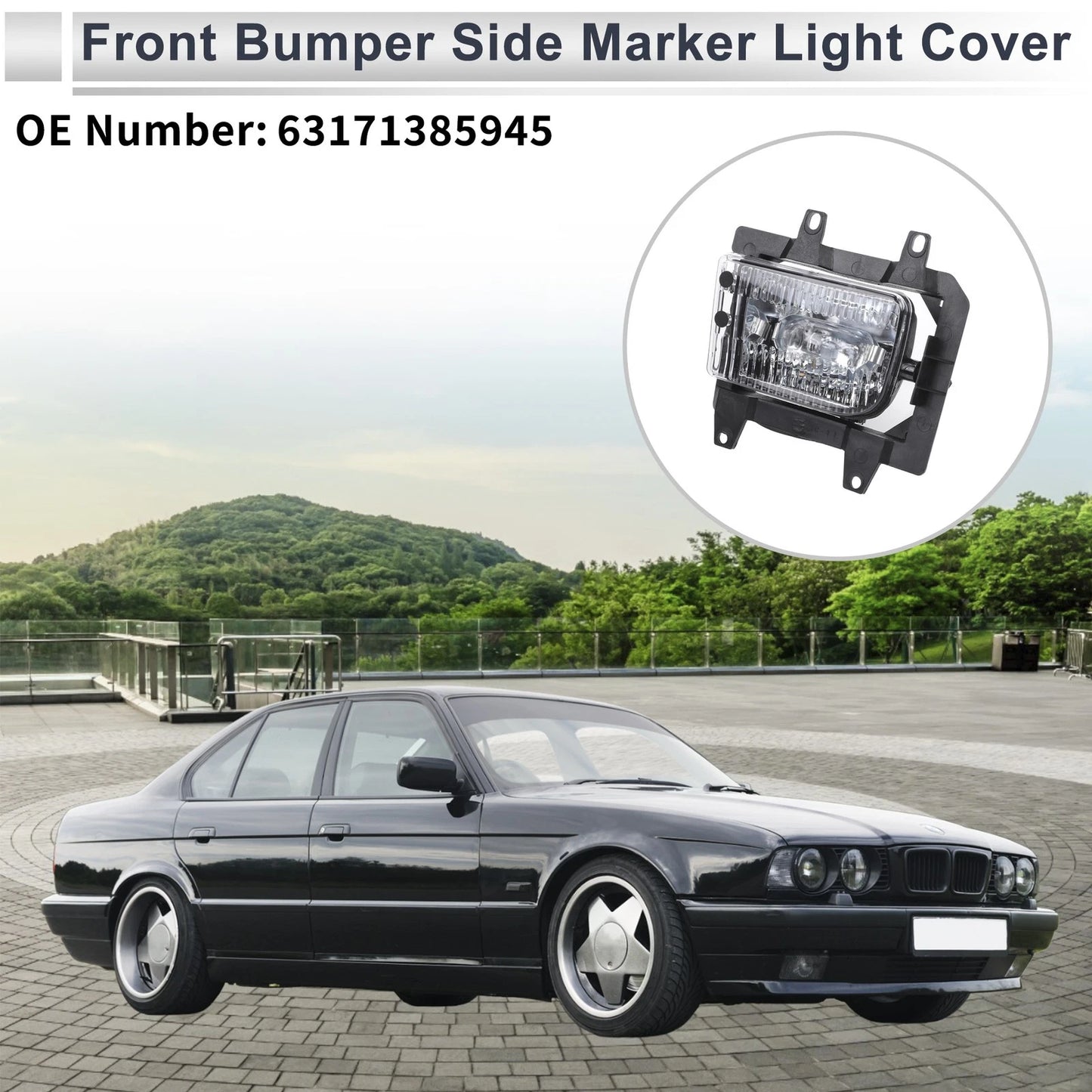 1 Pc Left Front Bumper Side Marker Light Cover for BMW E30 (1982 - 1994)