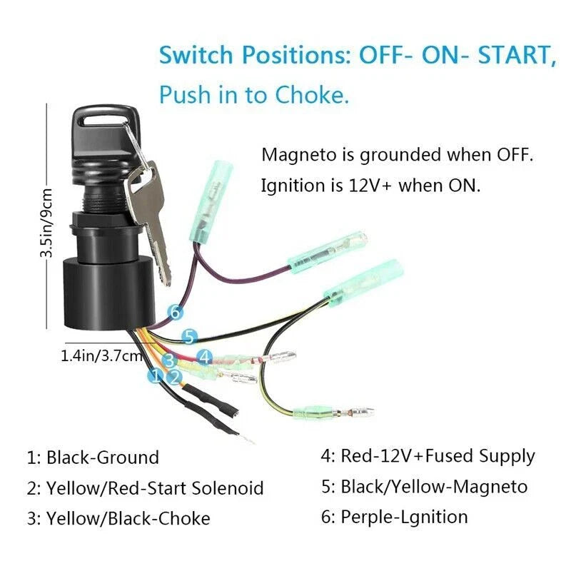 Boat Ignition Key Switch for Mercury Outboard Control Box Motor