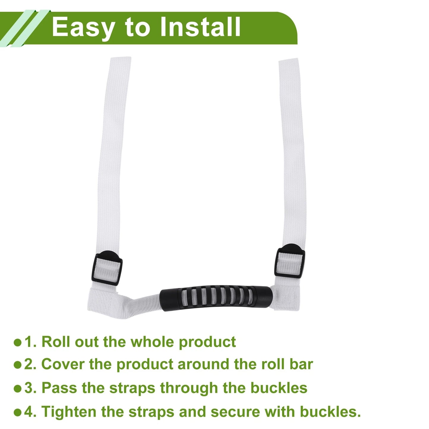 Roll Bar Grab Handles for Jeep Wrangler YJ TJ LJ JK JL Sports (1987-2021) White