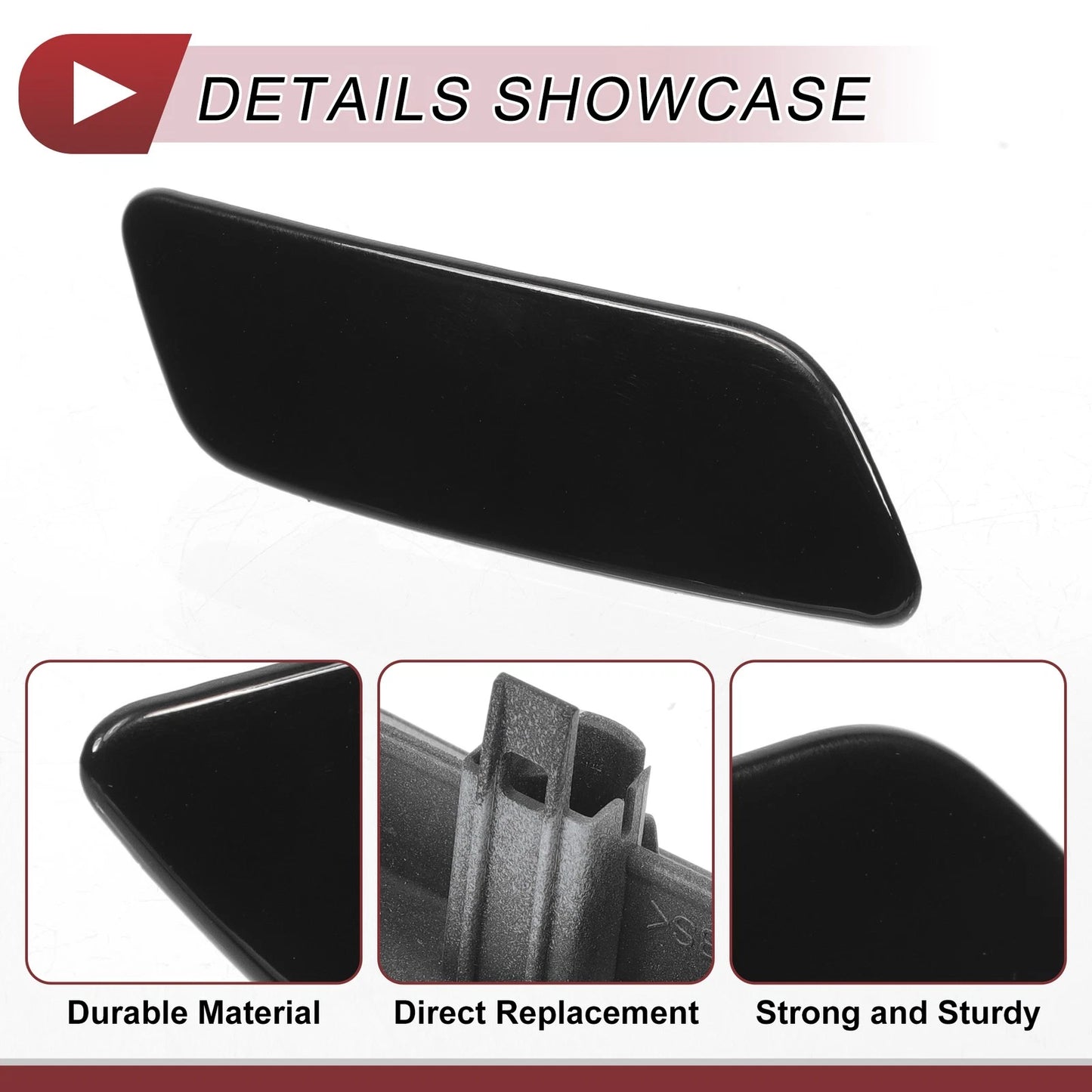 Front Right Washer Nozzle Cover for Lexus GS200t (2016-2019) Black 1 x Pcs