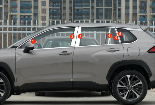 12x Center Pillar Post Molding Cover Trim for Toyota Corolla Cross (2022–2023)