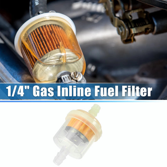Gas Inline Fuel Filter / 1/4 Inch / Inline Fuel Filter for Orange Motorcycle ATV