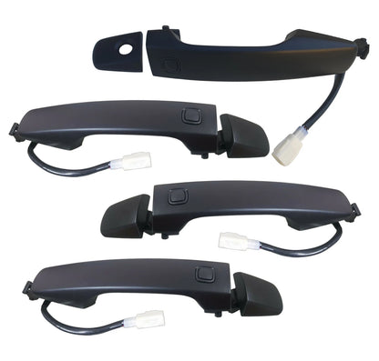 Outer Door Handle Set for Toyota Landcruiser 2007-2021 4 x Black Front Rear