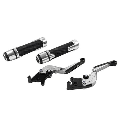 Silver Extendable Brake Clutch Levers & Handlebar Grips for Benelli BN302S
