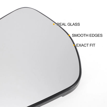 Left Side White Heated Mirror Glass w/ Back Convex for Ford Fiesta (2017-2023)