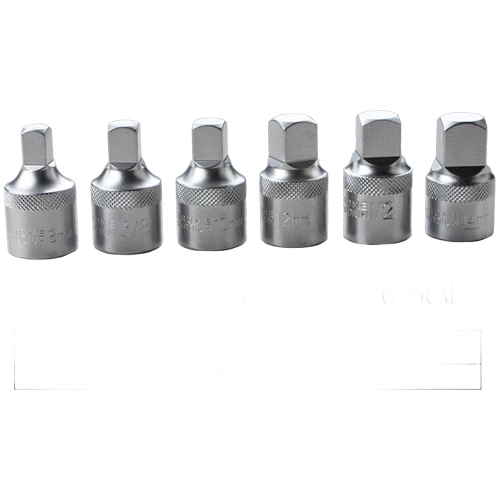 Square Drive Oil Pan Socket Wrench 6PC Set for Vehicle Engine Maintenance