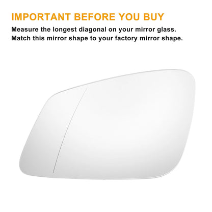 Left Side Heated White Mirror Glass for BMW 2 3 4 5 6 7 Series (2014-2023)