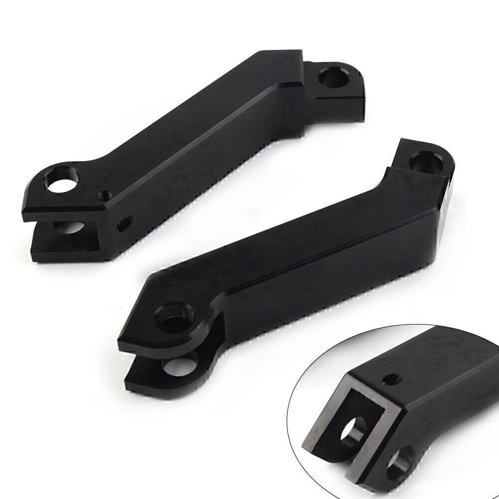 Black Cut Male Mount Foot Peg Extensions for Harley Sportster Softail Road King (2004-2023)
