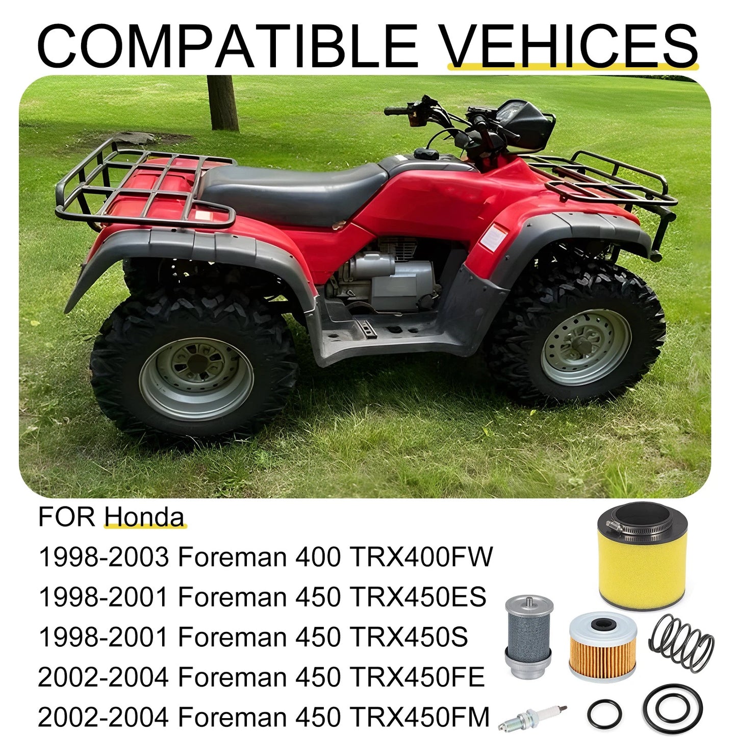 Oil Air Filter & Cleaner Body for Honda Foreman 400/450 TRX400/TRX450