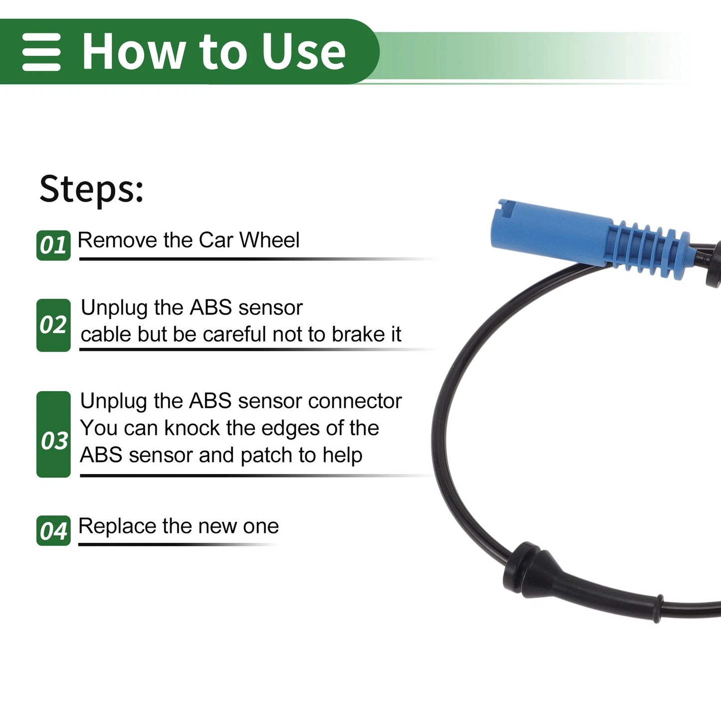 ABS Wheel Speed Sensor for BMW Z3 (2001-2002) Front Right
