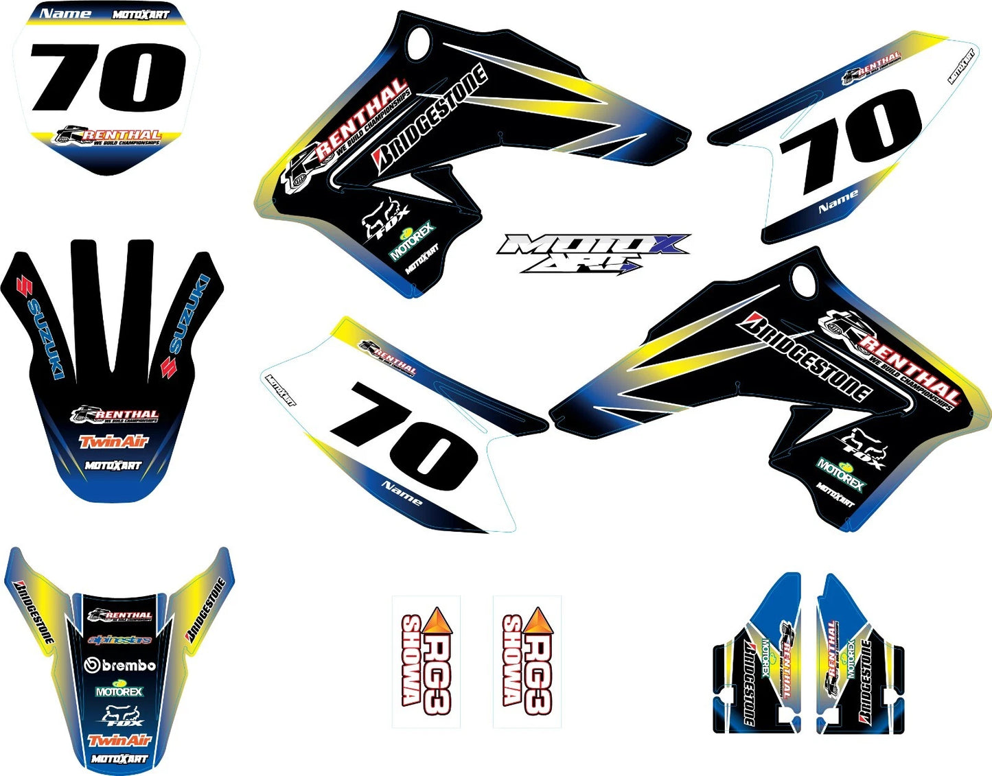 Custom Graphic Kit for Suzuki DRZ 70 (2009-2020) - Sunset Style Stickers