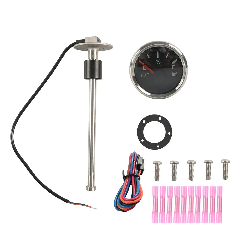 Fuel Water Tank Level Sensor & 52mm Gauge for Marine Boat (0-190ohms)