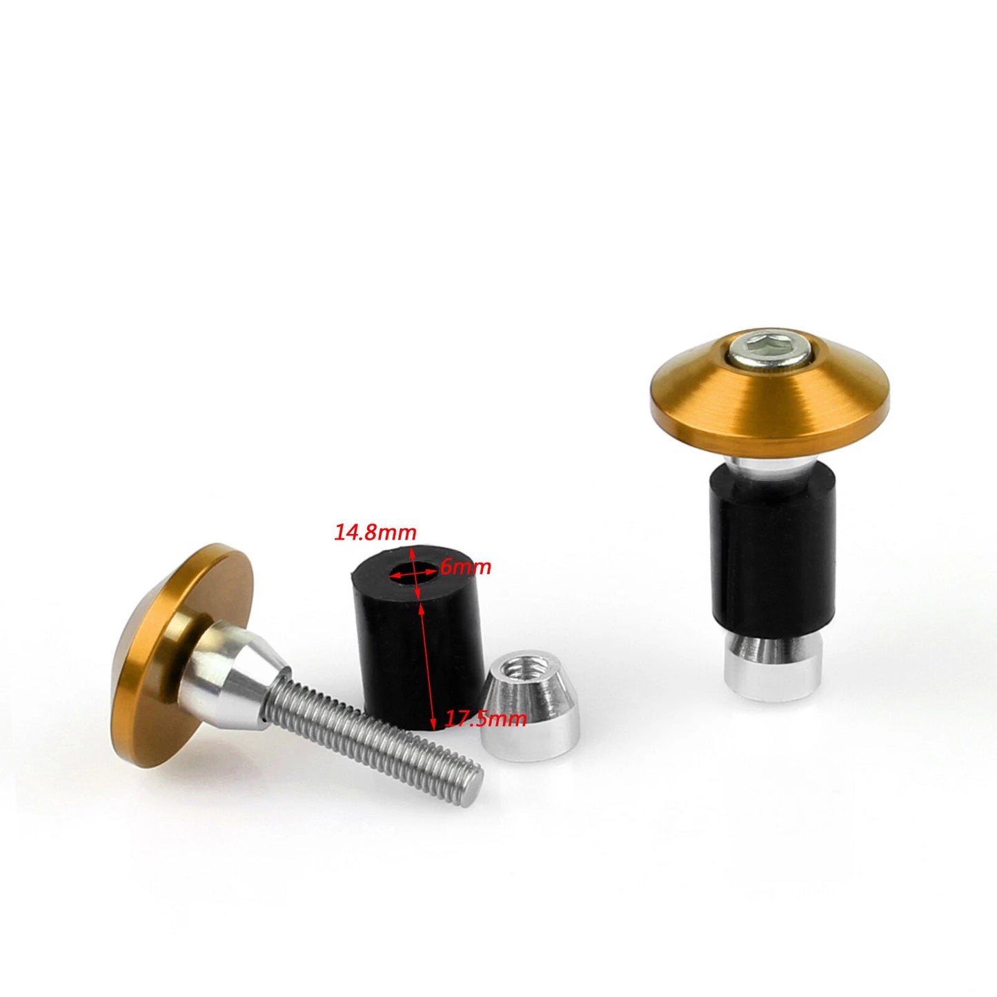 7/8" Gold Bar Ends Handlebar Weights for Scooter Moped