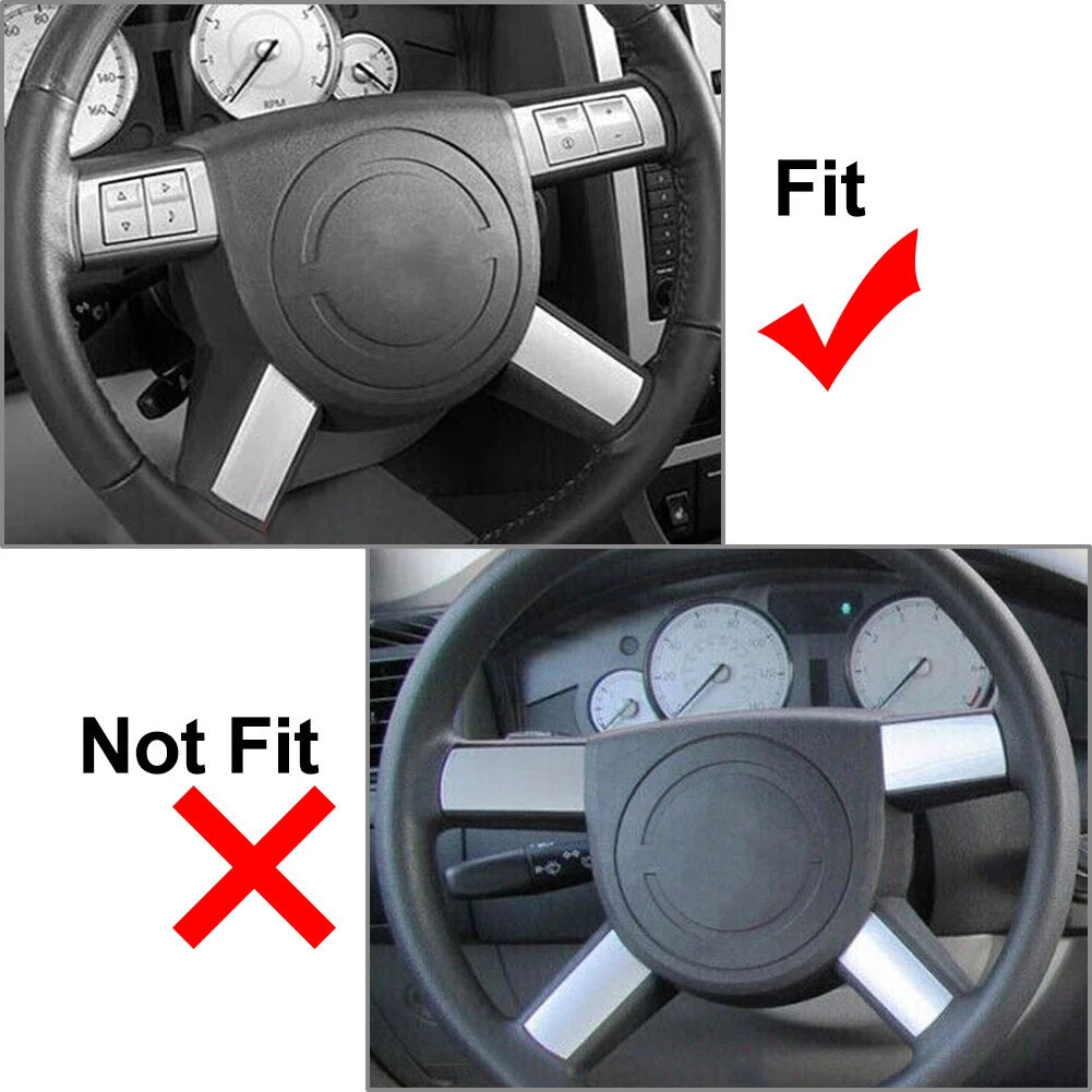 Black Steering Wheel Cover Trim for Chrysler 300, 300C, Dodge Magnum (2005-2010)