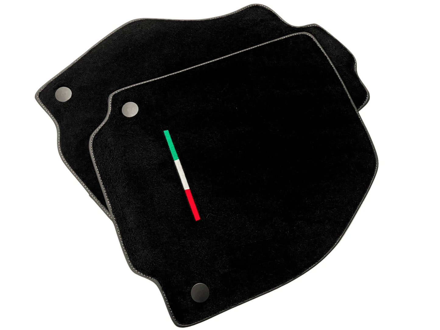 AutoWin Black Floor Mats for Ferrari F8 Tributo (2019-2023) with Yellow Stitching