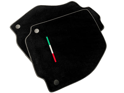 AutoWin Black Floor Mats for Ferrari F8 Tributo (2019-2023) with Yellow Stitching