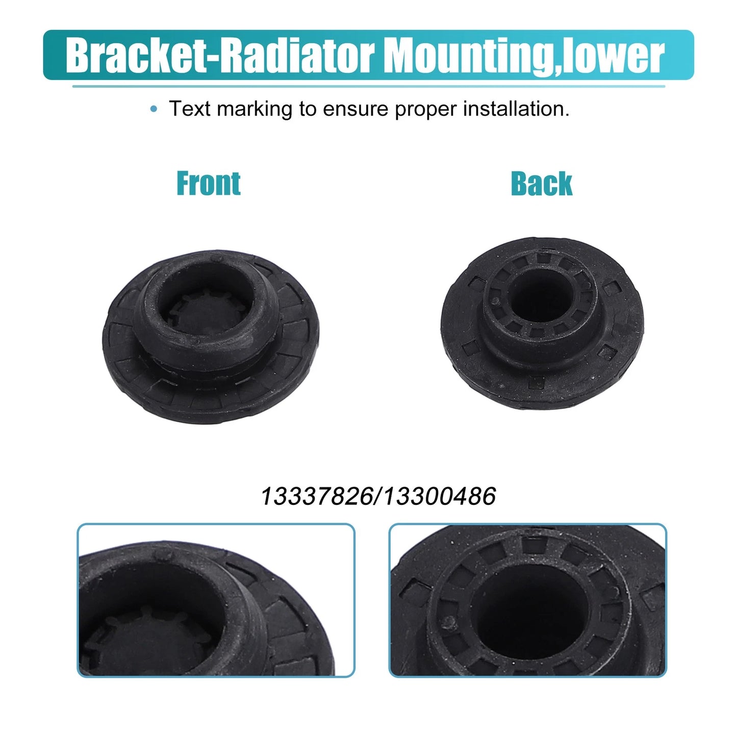 Lower Radiator Bracket with Rubber Cushion Bushing for Chevrolet