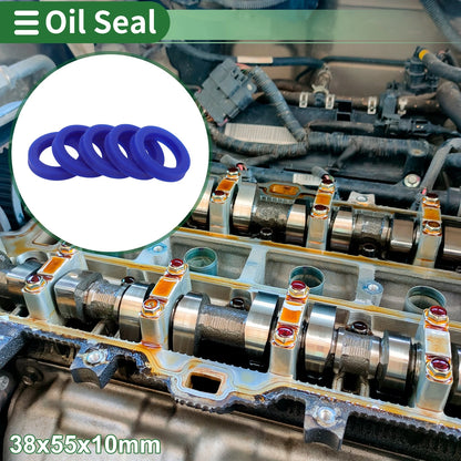 Oil Seal Rotary Shaft Seal TPU 38x55x10mm High Pressure Blue 5 Pcs