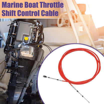 Throttle Control Cable 700cm 24FT 33C/3300 Red with Fastening Head for Boat